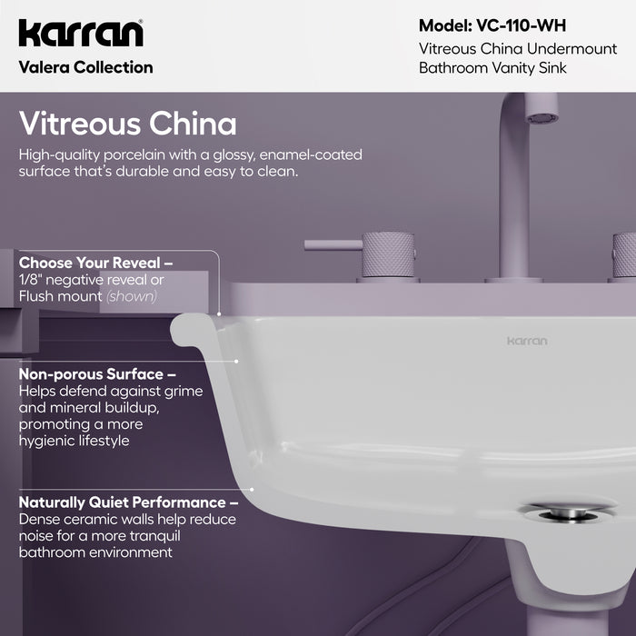 Vitreous China White Bathroom Sink 3