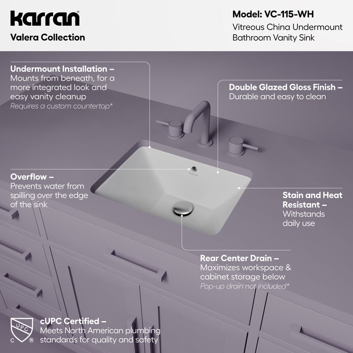Vitreous China White Bathroom Sink 2