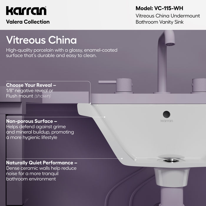 Vitreous China White Bathroom Sink 3
