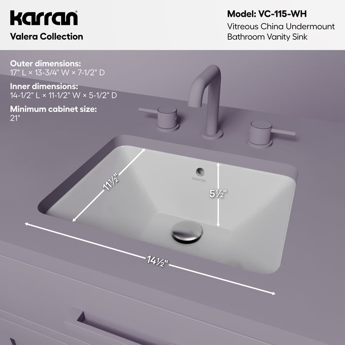 Vitreous China White Bathroom Sink 4