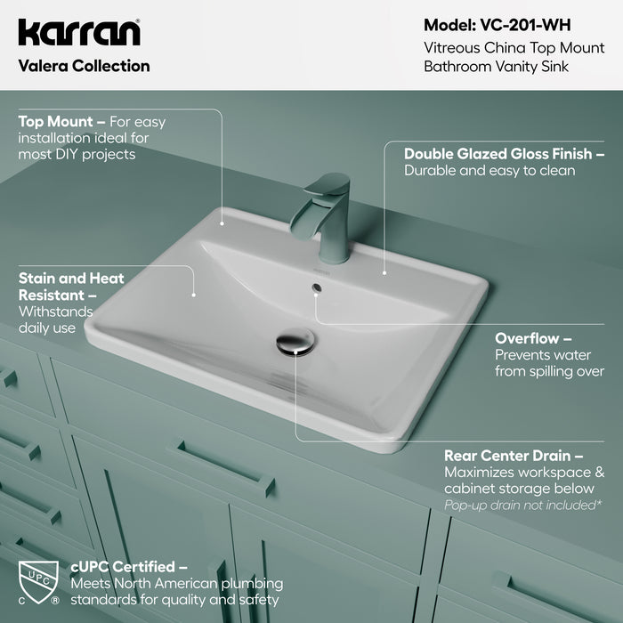 Vitreous China White Bathroom Sink 2