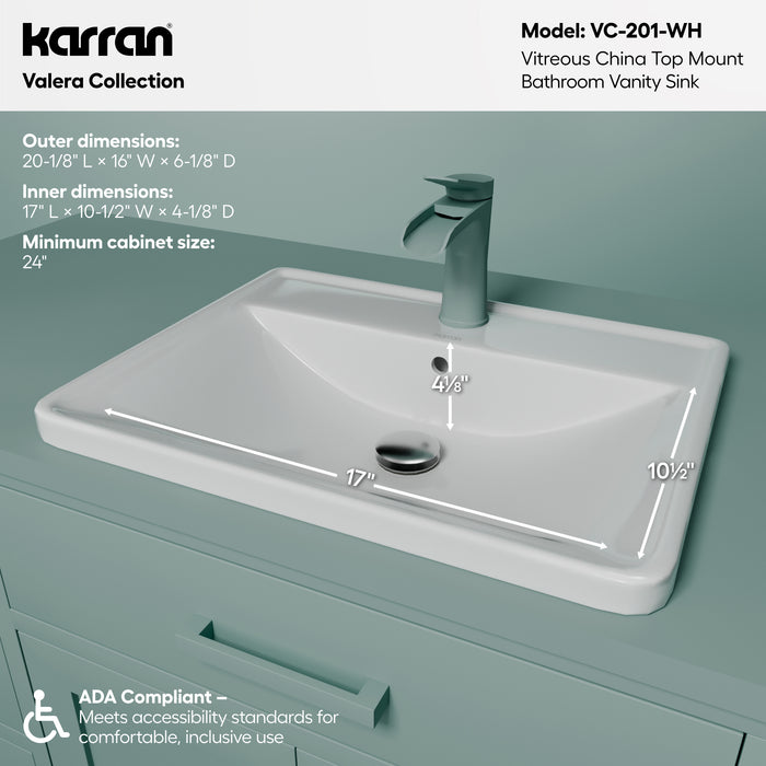 Vitreous China White Bathroom Sink 4