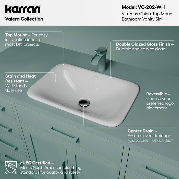 Vitreous China White Bathroom Sink 2
