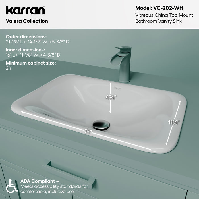 Vitreous China White Bathroom Sink 4