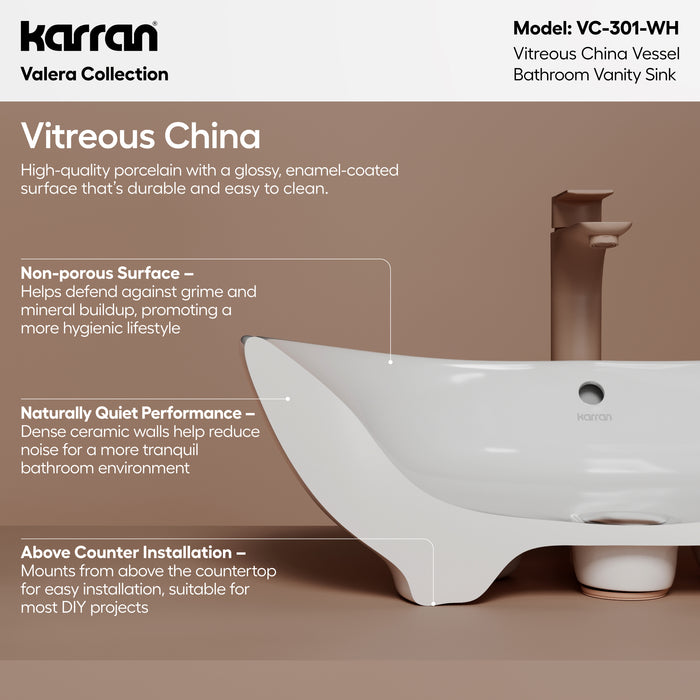 Vitreous China White Bathroom Sink 3