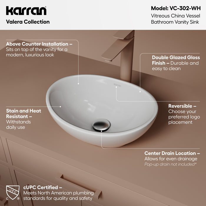Vitreous China White Bathroom Sink 2