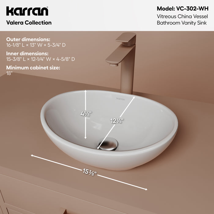 Vitreous China White Bathroom Sink 4