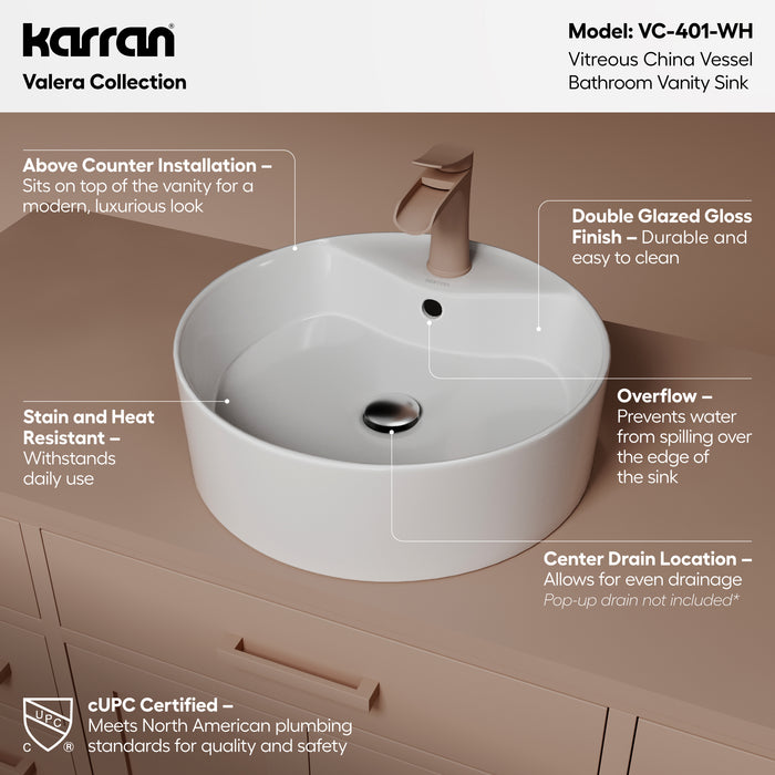 Vitreous China White Bathroom Sink 2
