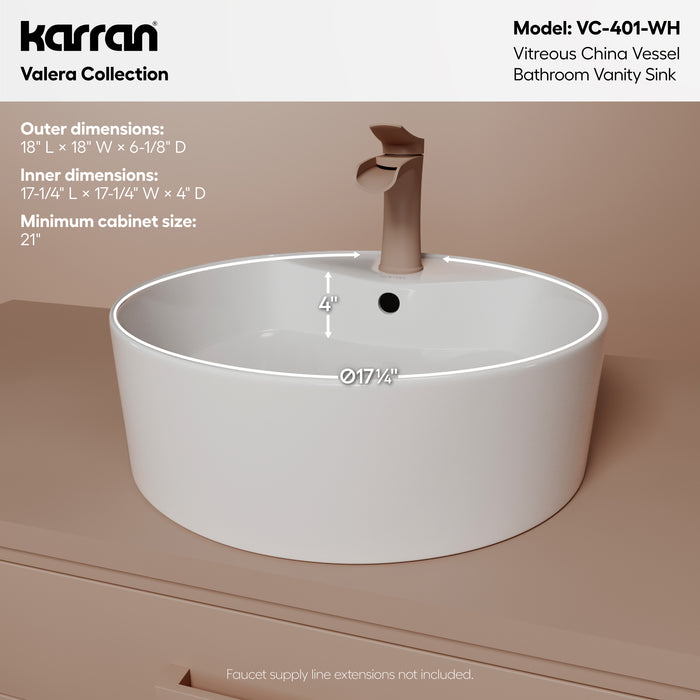 Vitreous China White Bathroom Sink 4