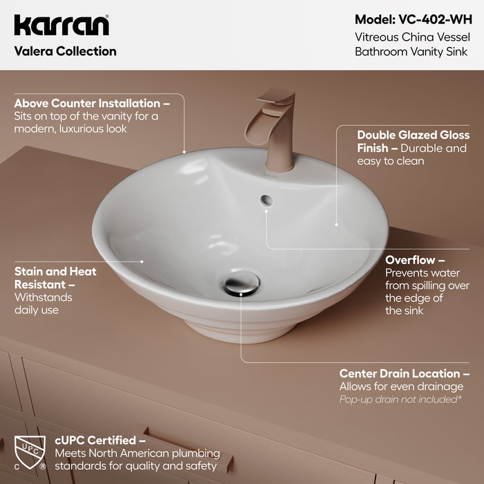 Vitreous China White Bathroom Sink 2