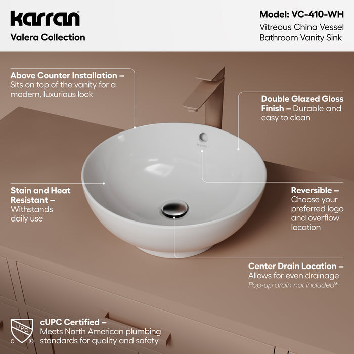Vitreous China White Bathroom Sink 2