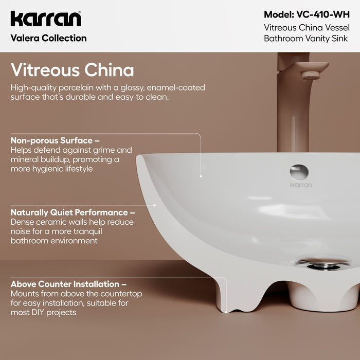 Vitreous China White Bathroom Sink 3