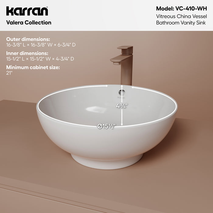 Vitreous China White Bathroom Sink 4