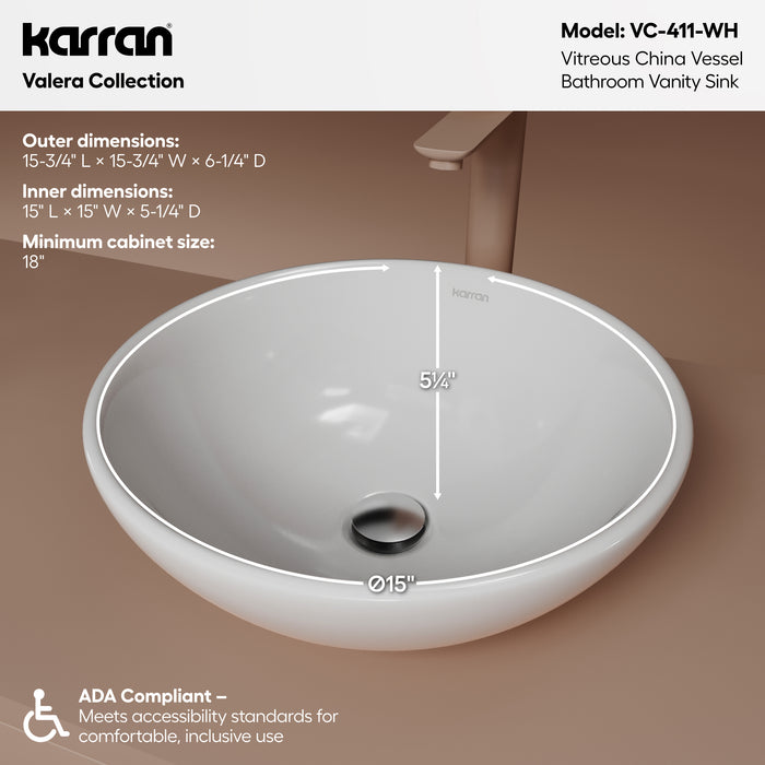 Vitreous China White Bathroom Sink 4