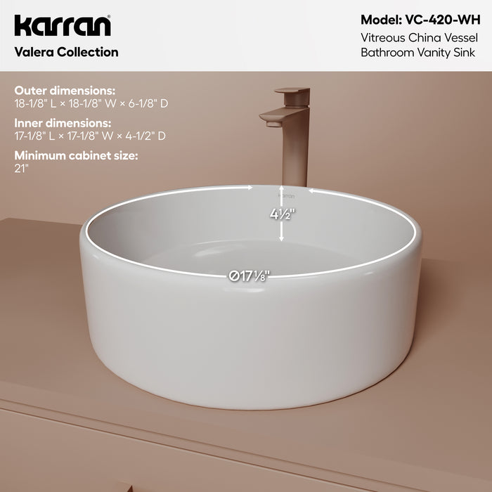 Vitreous China White Bathroom Sink 4