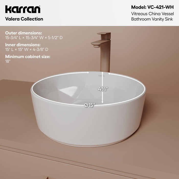 Vitreous China White Bathroom Sink 4