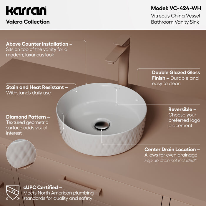 Vitreous China White Bathroom Sink 2