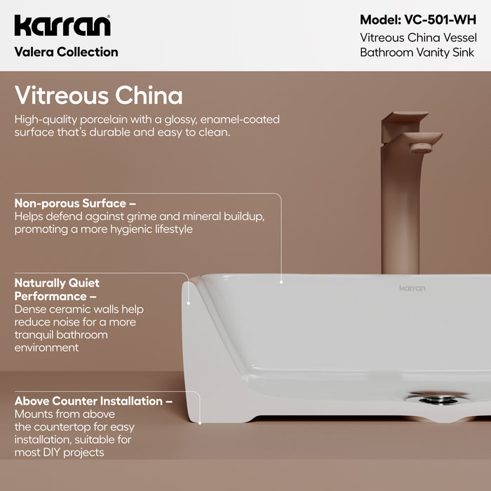 Vitreous China White Bathroom Sink 3