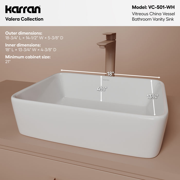 Vitreous China White Bathroom Sink 4