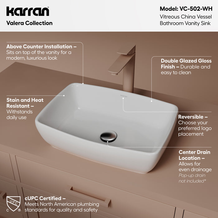 Vitreous China White Bathroom Sink 2