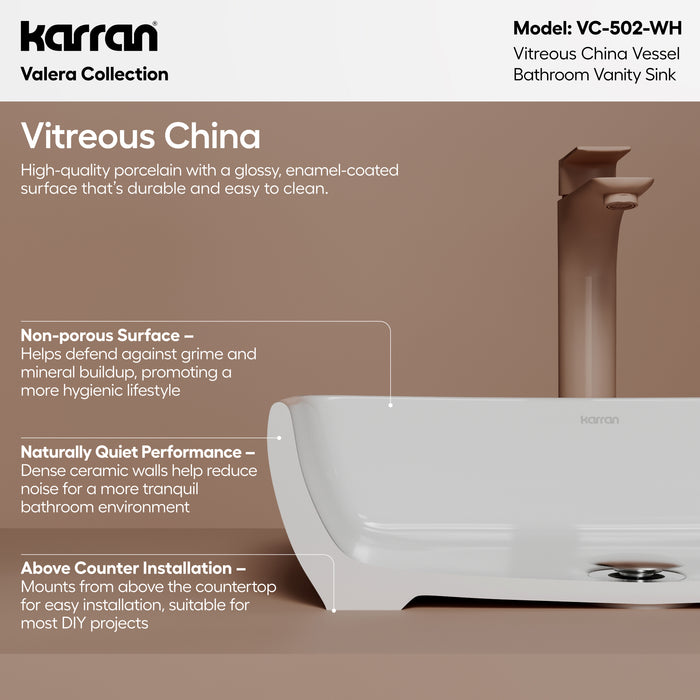 Vitreous China White Bathroom Sink 3