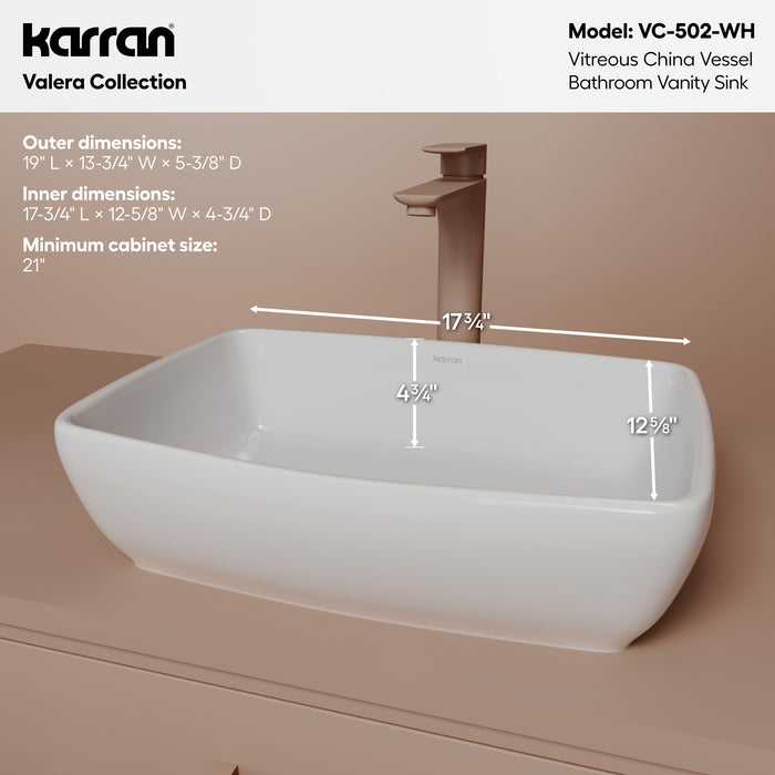 Vitreous China White Bathroom Sink 4