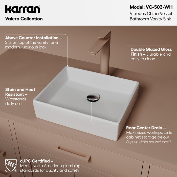 Vitreous China White Bathroom Sink 2