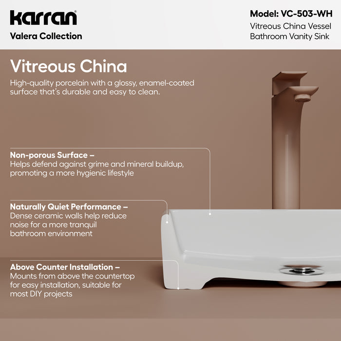 Vitreous China White Bathroom Sink 3