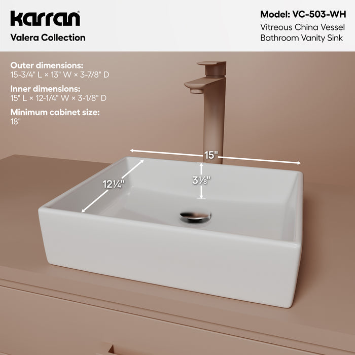 Vitreous China White Bathroom Sink 4