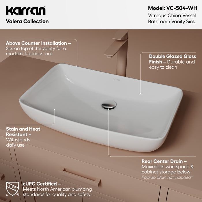 Vitreous China White Bathroom Sink 2