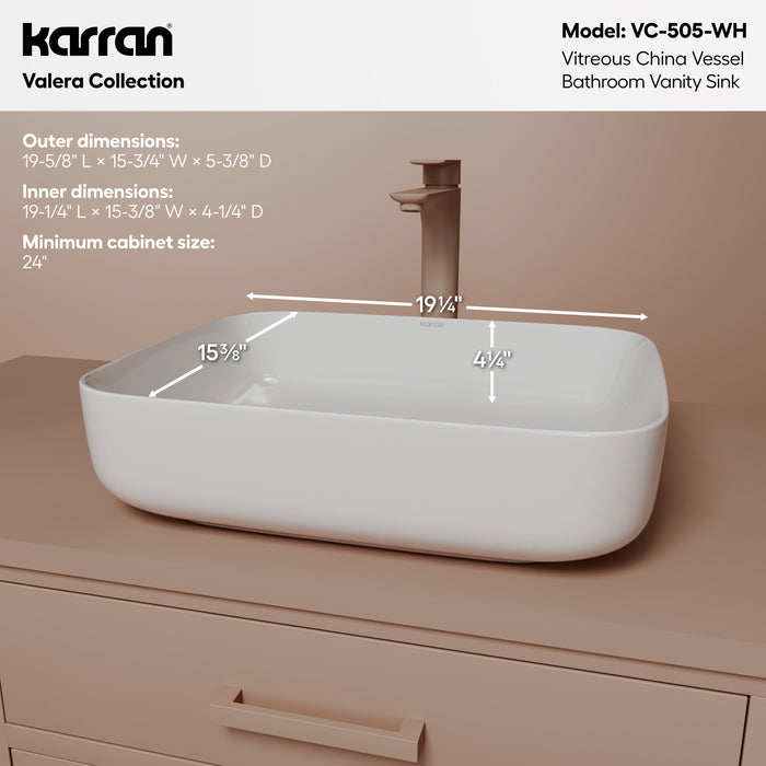 Vitreous China White Bathroom Sink 4