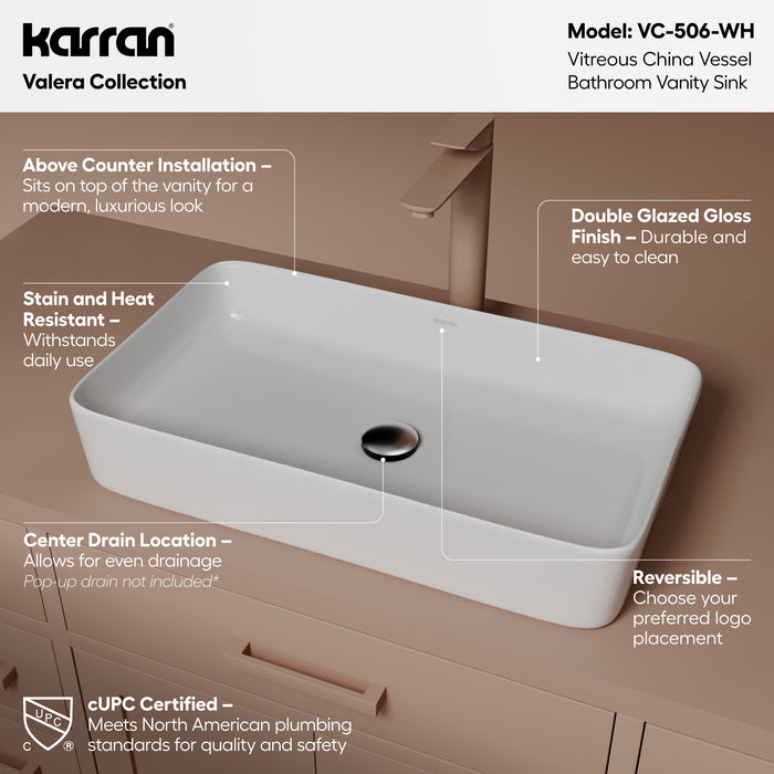 Vitreous China White Bathroom Sink 2