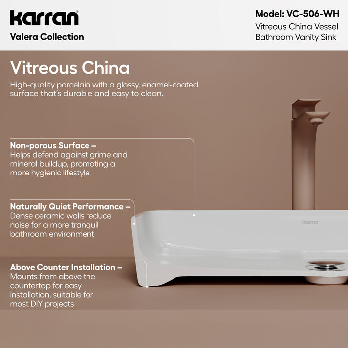 Vitreous China White Bathroom Sink 3