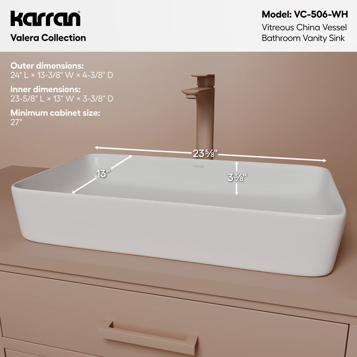 Vitreous China White Bathroom Sink 4