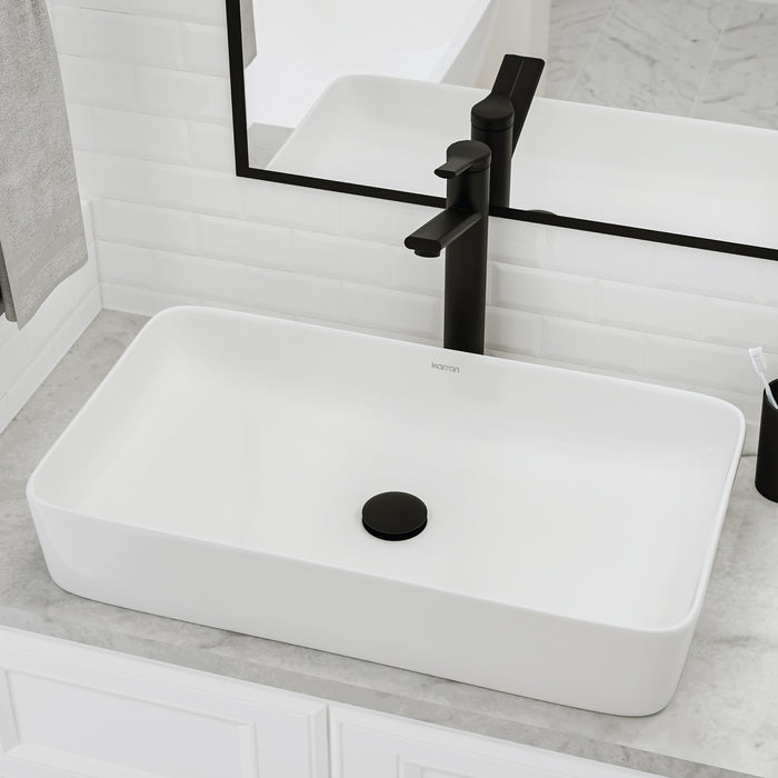 Vitreous China White Bathroom Sink 5