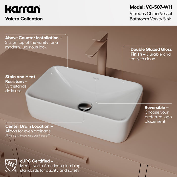 Vitreous China White Bathroom Sink 2