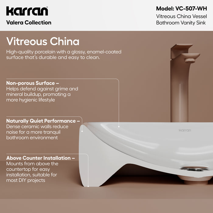 Vitreous China White Bathroom Sink 3
