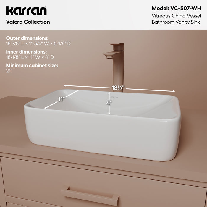 Vitreous China White Bathroom Sink 4