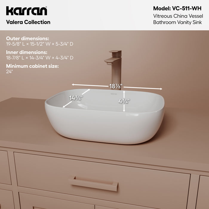 Vitreous China White Bathroom Sink 4
