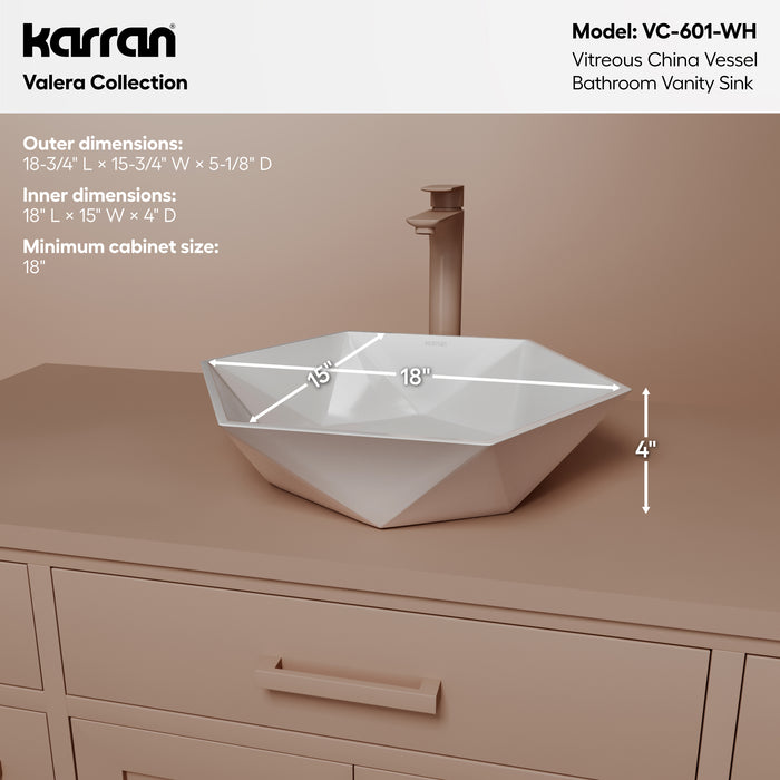 Vitreous China White Bathroom Sink 4