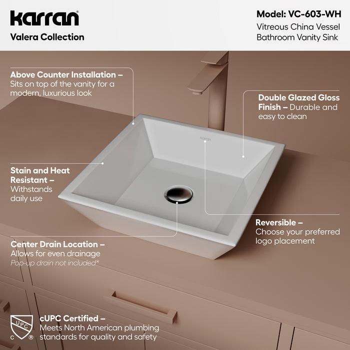 Vitreous China White Bathroom Sink 2