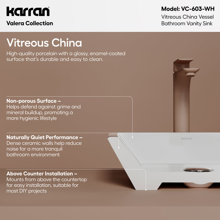 Vitreous China White Bathroom Sink 3