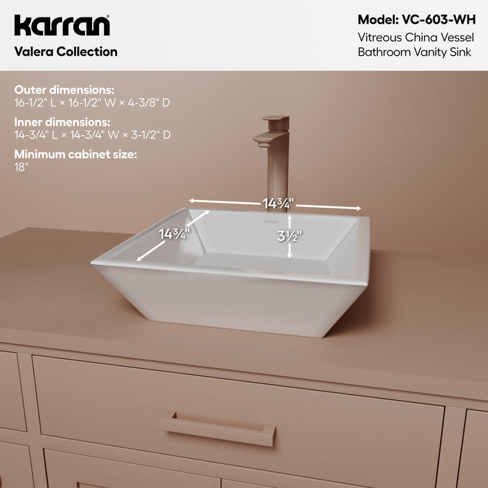 Vitreous China White Bathroom Sink 4