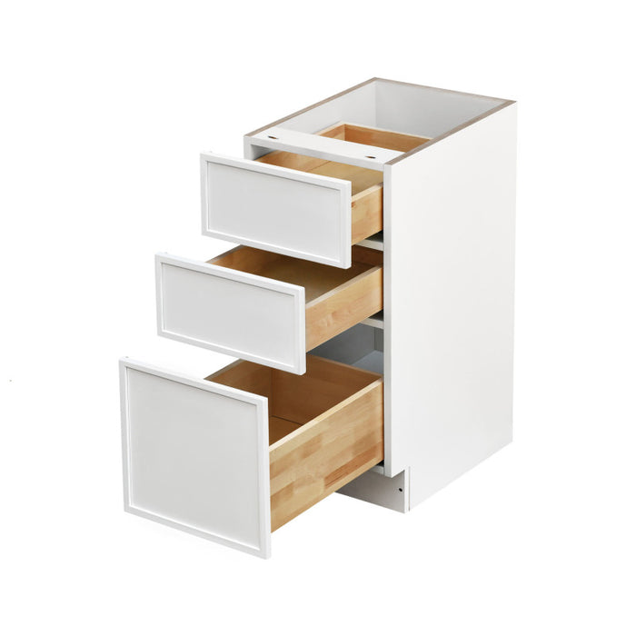 Shady White Wood Drawer Base Cabinet 2