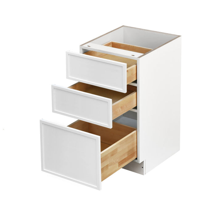 Shady White Wood Drawer Base Cabinet 2