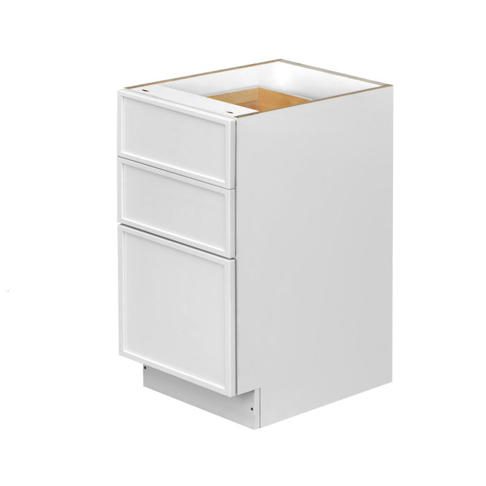 Shady White Wood Drawer Base Cabinet 1