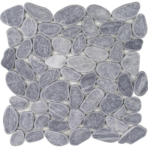 Full Sheet Sample - Beachstones Grey Pebble Natural Stone Mosaic - 11.50" x 11.50" Matte