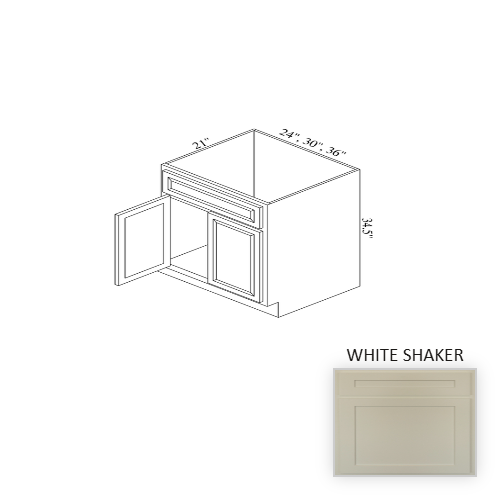 VSB24 Wood White Shaker Vanity Cabinet White Shaker 1