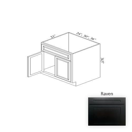 VSB30 Wood Raven Vanity Drawer Base Raven 1