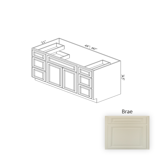 VSB48D Wood Brae Vanity Drawer Base Brae 1